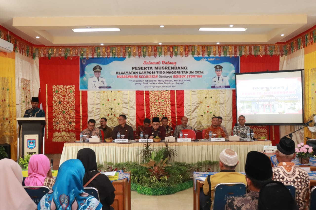 Pj. Wali Kota Payakumbuh Jasman membuka Musrenbang di Kecamatan Latina, Kamis (01/02/2024).
